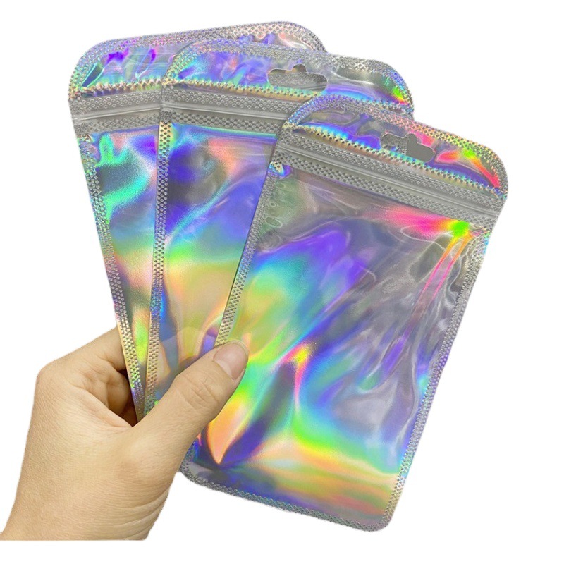 New 9*17 Plastic Self-sealing Pocket Translucent Collarbone Bag White Pearlescent Yin and Yang Bag Beauty Jewelry Packaging Bag