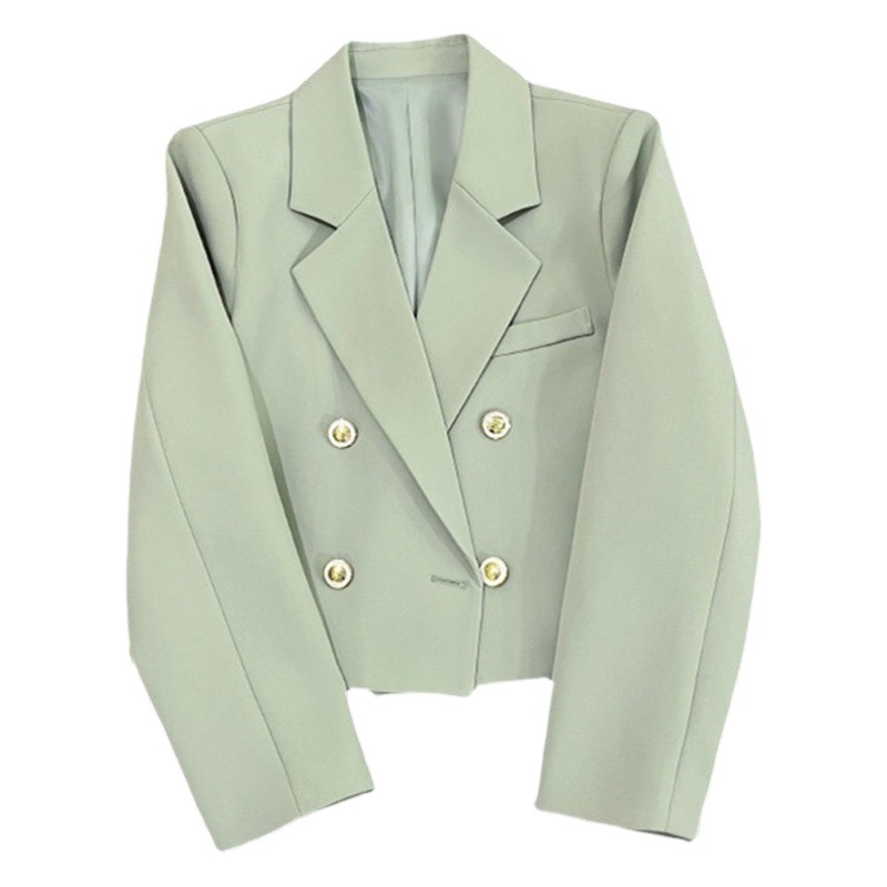 Emerald Green Short Suit Jacket Women's 2023 Spring and Autumn New Style Small High-Level Casual Elegant Suit Top