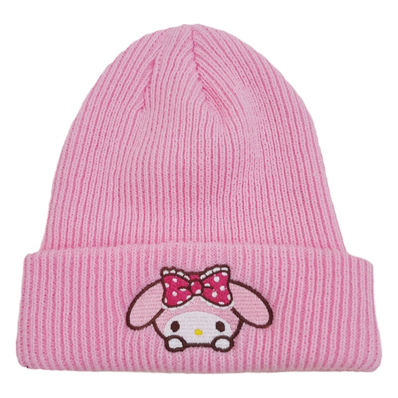 Cute kitten Embroidered Knitted Hat European and American Cartoon Cat Wool Hat Kulomi Warm Hat Couple Pullover Hat
