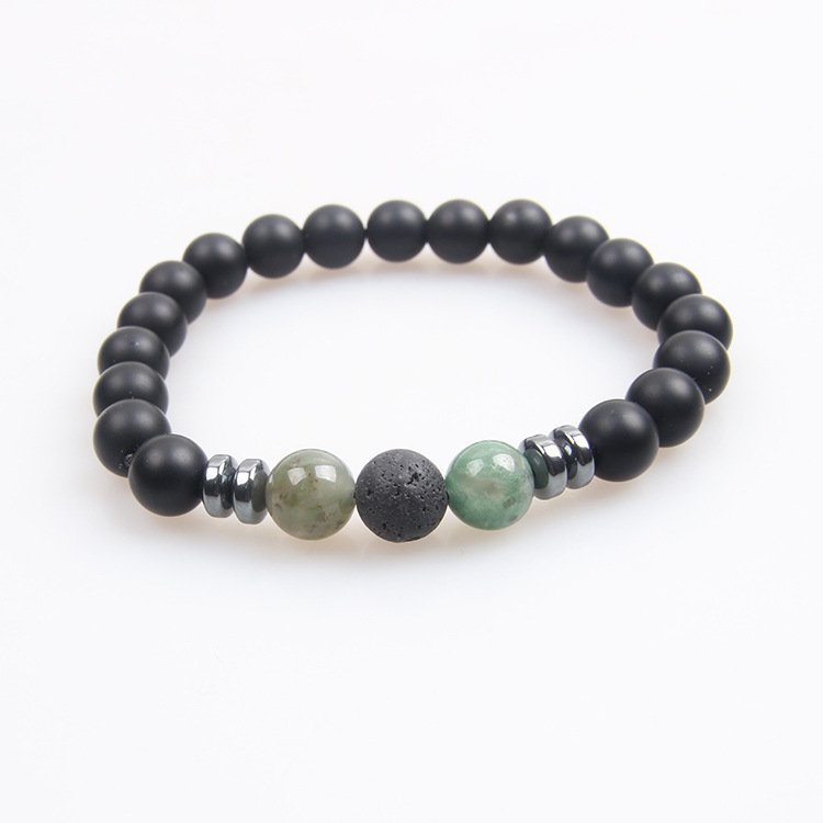 Picture of Zhou Lianfa Tiger Eye Bracelet Men's 8MM Beads suit Elastic Adjustable Black Crystal Beads Suitable for Ladies Ceremony