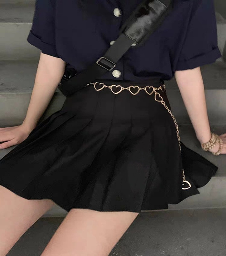 Picture of European and American Cross-Border Jewelry Simple New Cut Out Heart Size Peach Heart Waist Ornaments Cold Style Hip-Hop Pants Chain Waist Chain