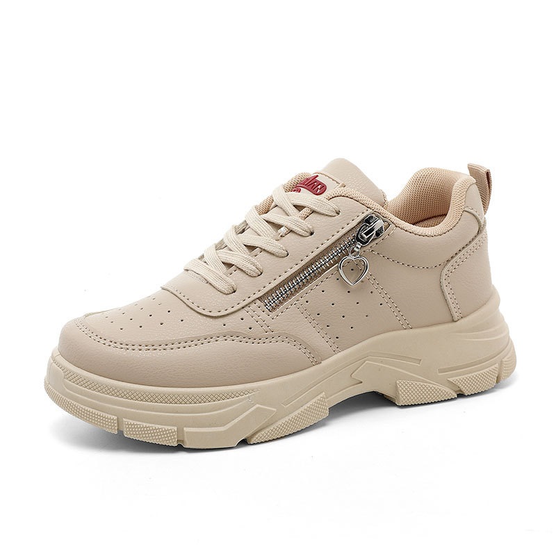 Picture of W2581 New White Shoes 2024 Autumn and Winter Breathable Internal Add Joker High Thick Bottom Solid Color Wear-resistant Student Board Shoes