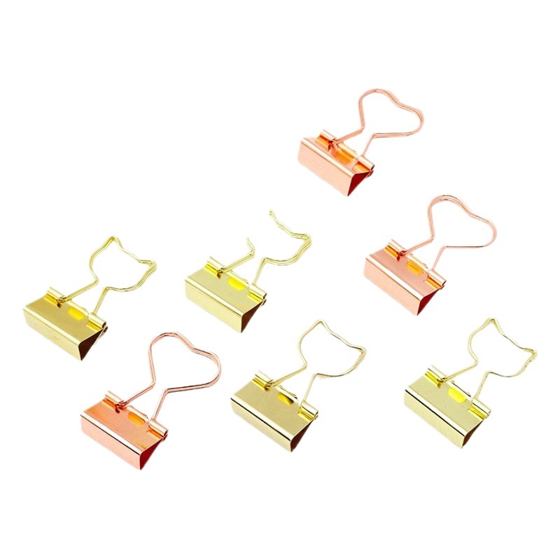 Creative Color Long Tail Clip Rose Gold Office Dovetail Clip Cone Tail Clip Metal Bill Clip Student Office Supplies