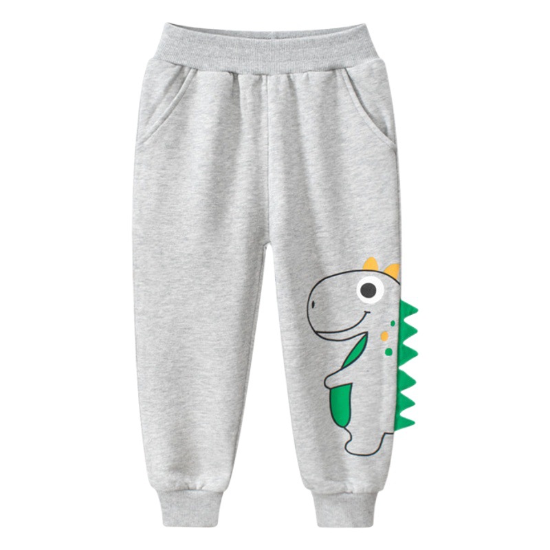 27kids Korean style children's clothing cross-border supply boys' sports long pants Dinosaur Baby ankle-tied pants one-piece delivery