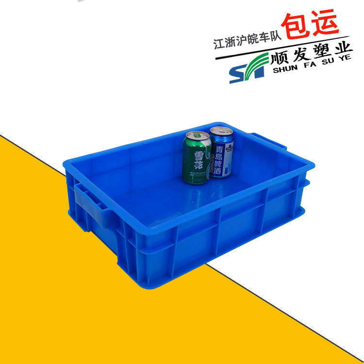 Straight hair thickened plastic turnover box blue big ear handle thickened turnover box 400-115 large handle rubber box