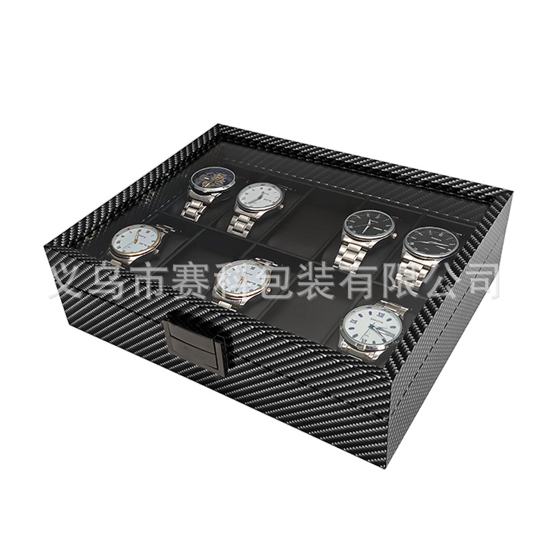 Picture of [Retro version] in stock wholesale black walnut wooden 10-bit watch storage collection display box 10-piece watch box