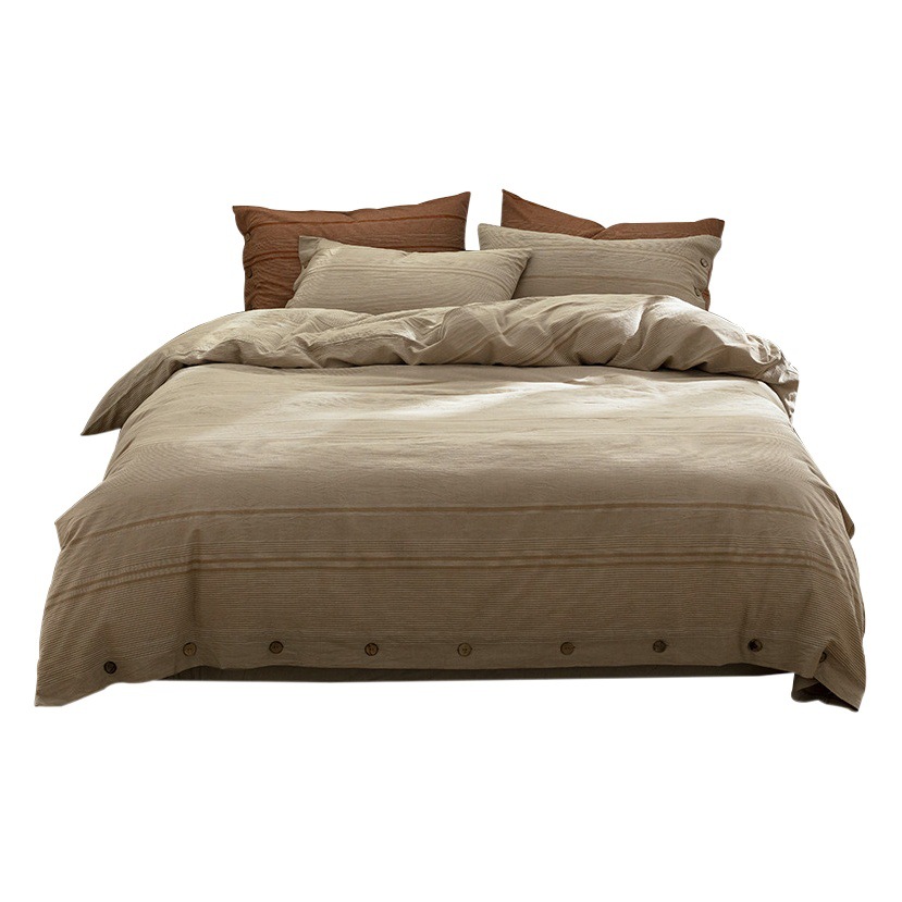 Good Japanese Style Simple Four-Piece Set Washing Bed Quilt Bedding Bed Cover Quilt Cover