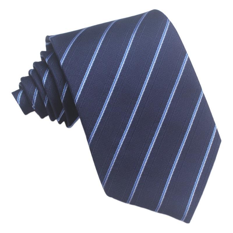 25 New 8cm Polyester Jacquard Stripesd Tie 7cm Men's and Women's Business Formal Wear Casual High-End Red Black Blue