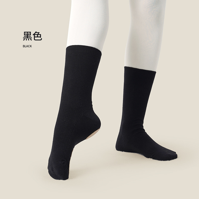 Picture of Dance Socks Non-slip Professional Women's Dancing Socks with Bottom for Adult Practice Dancing Socks Children's Mid-tube Socks with Three-piece Bottom Modern Dance Socks