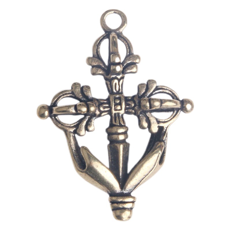 Brass old bergamot cross King Kong magic pestle key chain pendant Xizang religious artifact pendant copper wholesale