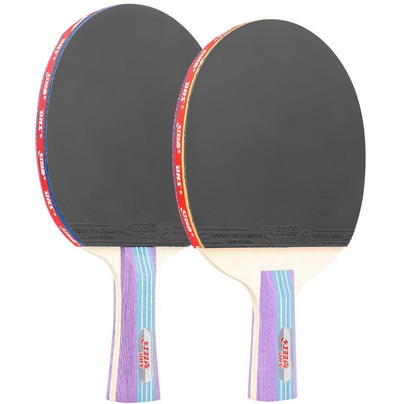 Picture of Red Double Happiness Table Tennis Racket I-Type Beginner Student Special Entry-Level Finished Racket Double Racket Straight Racket Horizontal Racket Portable