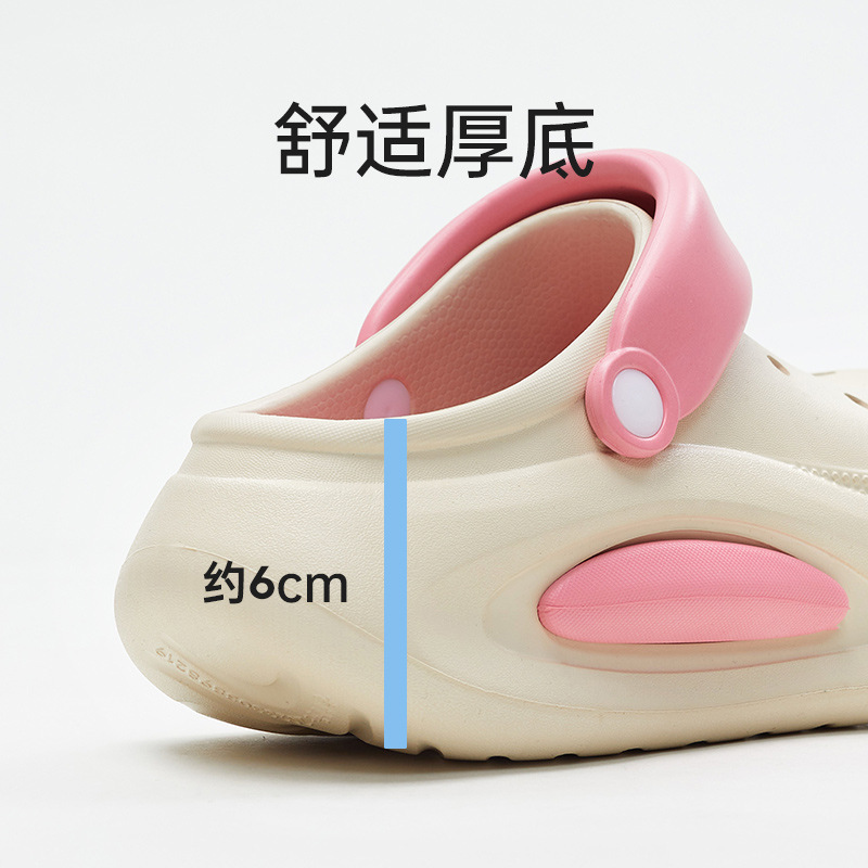 Picture of S052 Contrast Color Height-increasing Hole Shoes for Women Summer Height-increasing Feeling of Stepping on Shoes Can be Wearable for Men's Indoor Eva Anti-skid