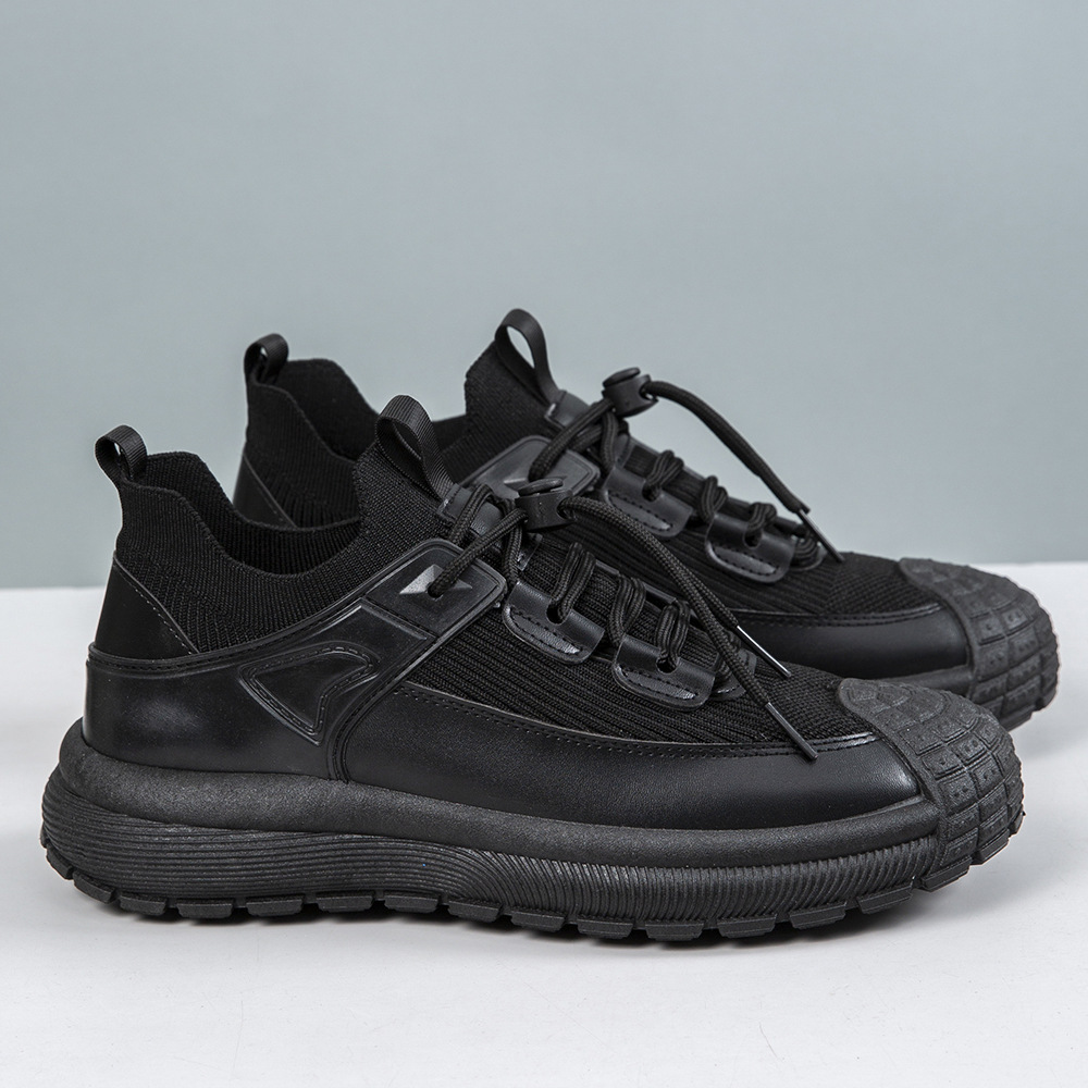 Socks and Shoes 2025 Summer Walking New Casual Sports Soft-Soled Casual Shoes Black Men's Shoes Light and Breathable