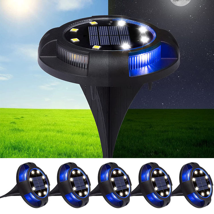 Solar Led Outdoor Waterproof Underground Light Colorful Light Warm Light White Light Ground Plug Light Lawn Light Garden Courtyard Light