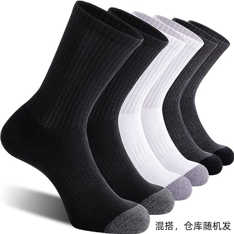 Picture of Zhuji Socks Large Size Elastic Mid-Tube Cotton Socks White Basketball Sports Socks Autumn and Winter Men's Long Socks Wholesale