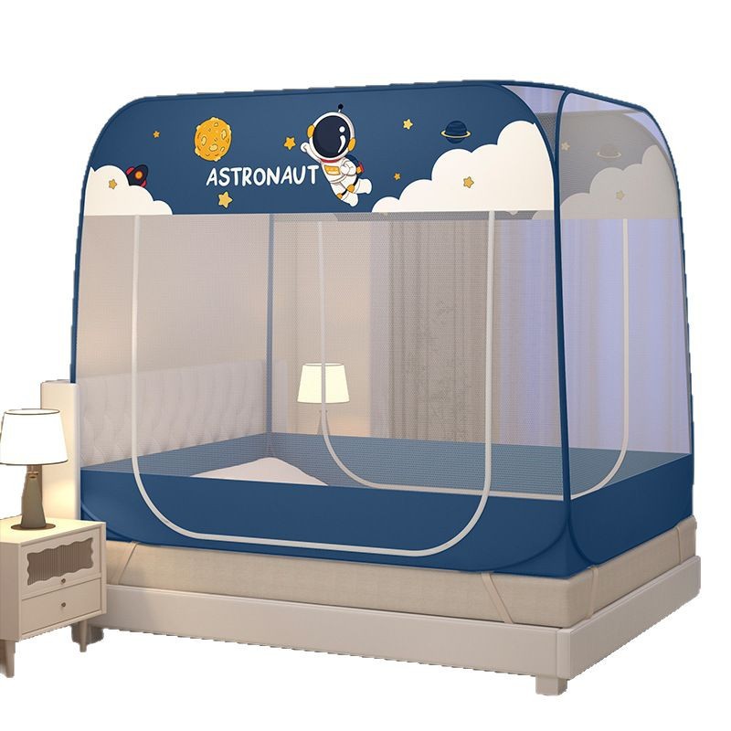 Picture of Installation-Free Square-Top Yurt Mosquito Net, Foldable, for 1.8m Single/Double Beds, 1.2m Bottomless, 1.5m Mosquito-Proof Bed Curtain