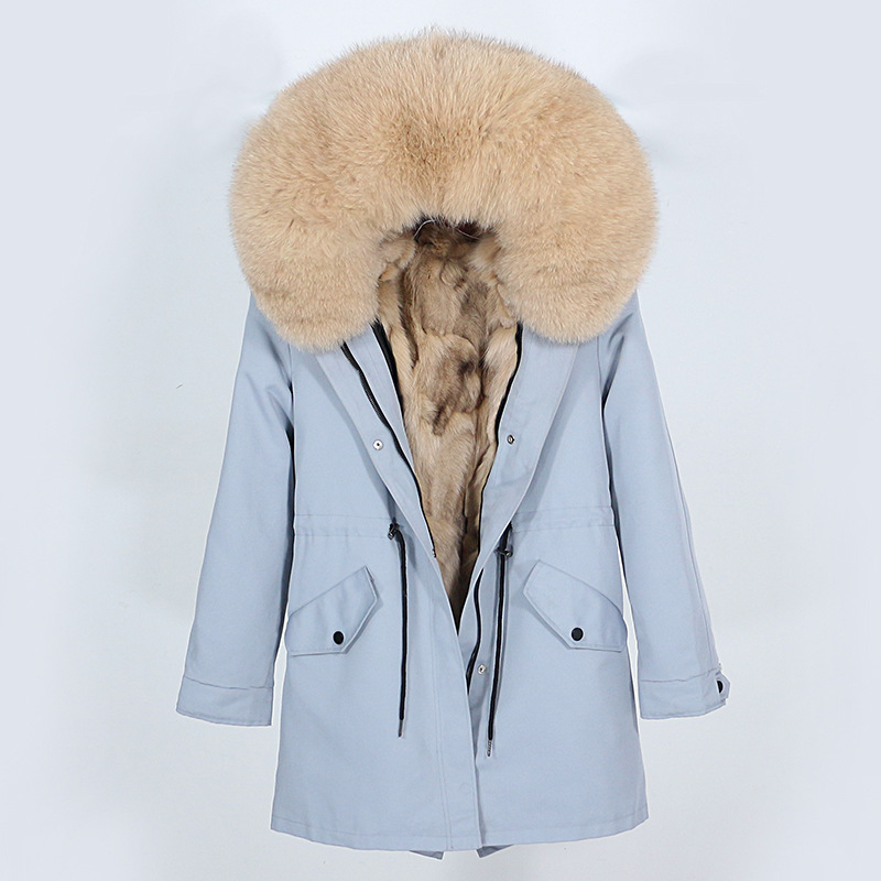Picture of Parker Women's 2025 New Popular Fur Winter Detachable Fox Fur Liner Mid-Length Fur Outwear for Women