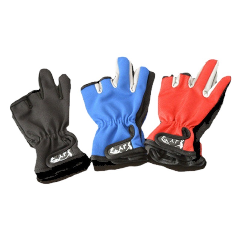 Picture of Three-Fingered Wear-Resistant Breathable Black Pit Lure Fishing Gloves, Three-Fingered Outdoor Fishing Lure Gloves with Exposed Fingers