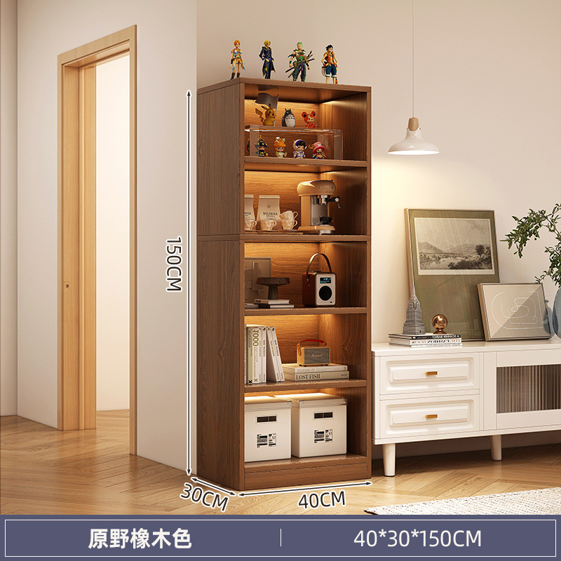Picture of Bookshelf floor-standing storage rack against the wall next to the TV cabinet, storage cabinet for living room multi-layer household with narrow gap corner books