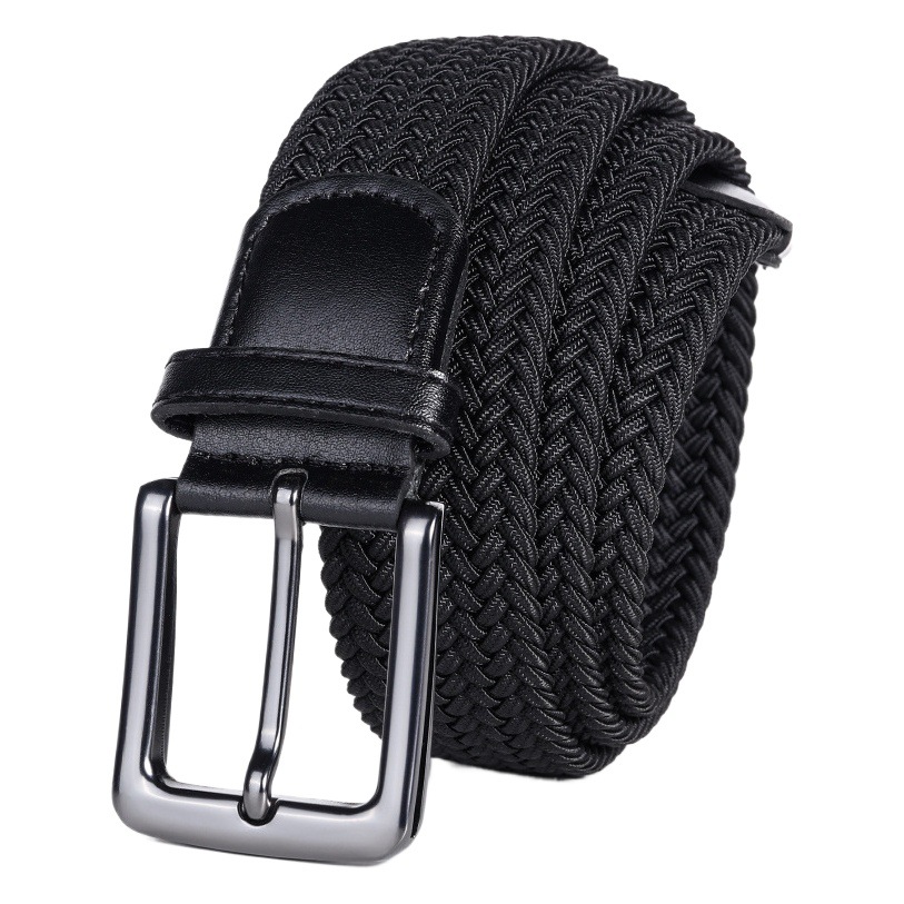 Dropshipping High-End Business Woven Men's Belt Wholesale Golf Elastic Elastic Woven Canvas Belt