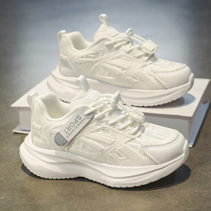 Summer Girls' sneaker Mesh Breathable Single-layer Shoes Outdoor Casual Shoes for Middle-aged and Primary School Students Stretchable Buckle Running Shoes