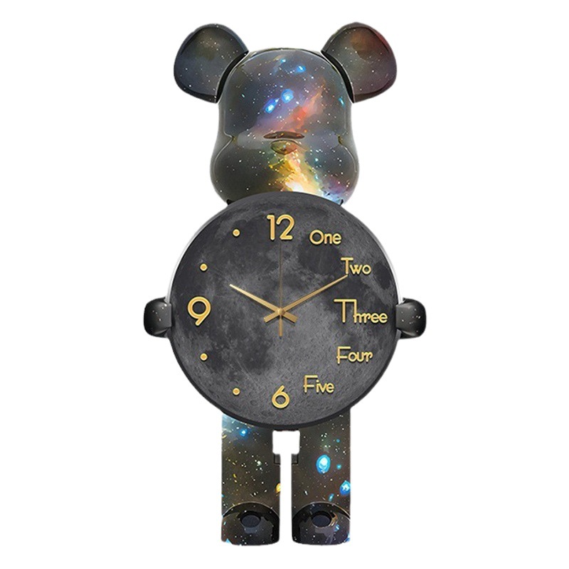 Hot sale foreign trade Amazon light luxury violent bear creative living room clock wall clock high-end atmospheric clock wall hanging