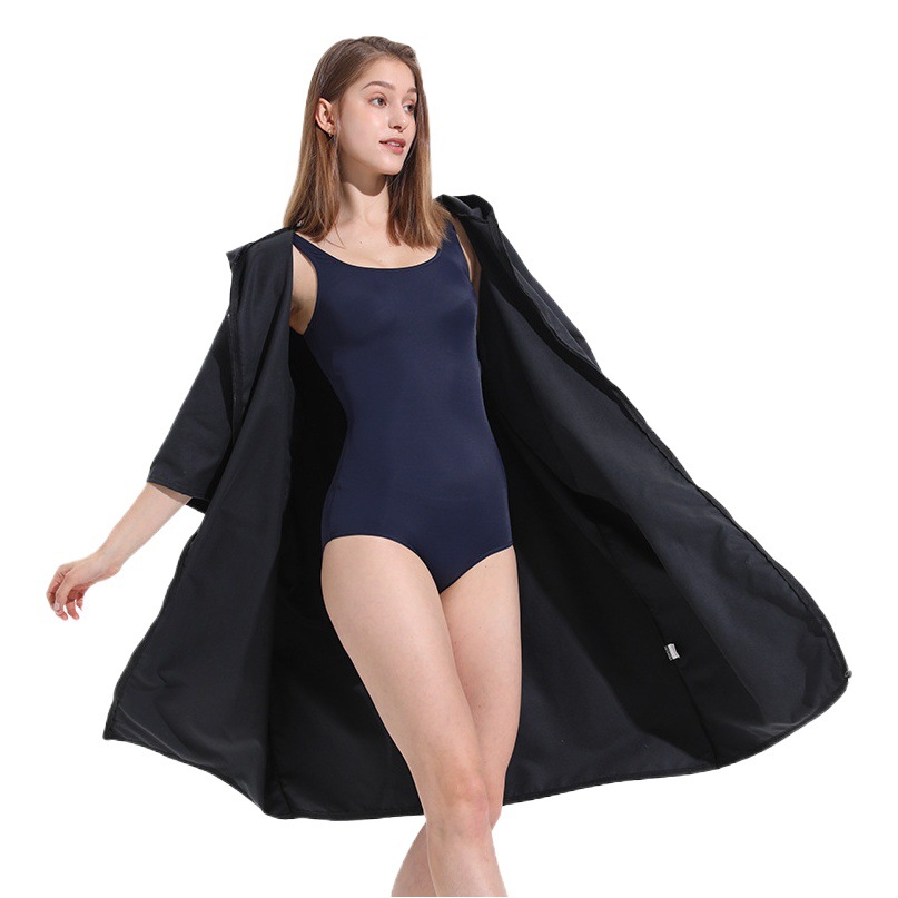 Wholesale Surf Diving Zipper Cardigan Quick Drying Poncho Swimming Changing Poncho Absorbent Bath Towel Beach Bathrobe