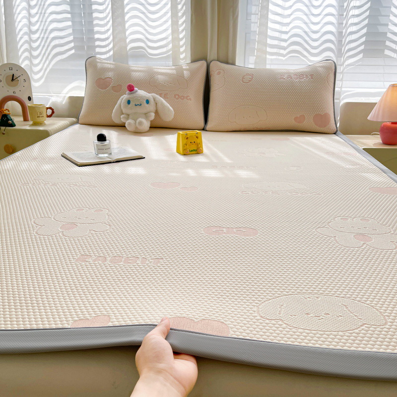 Picture of Bingdoudou Three-Piece Summer Cooling Mat Set, Ice Silk Mat Mattress, Machine Washable, Suitable for Infants and Toddlers, Air-Conditioned Soft Mat