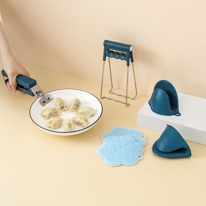 Picture of Stainless Steel Anti-scalding Clamp Bowl Lift Bowl Clip Silicone Non-slip Gloves Plate Tracker Dish Tracker