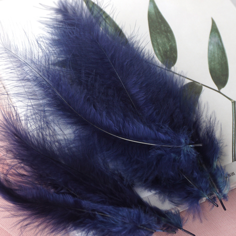Picture of Feather Decoration Colorful Turkey Hair Pointed Tail Velvet Dream Catcher Material Wave Ball Gift Box Filler Shooting Props
