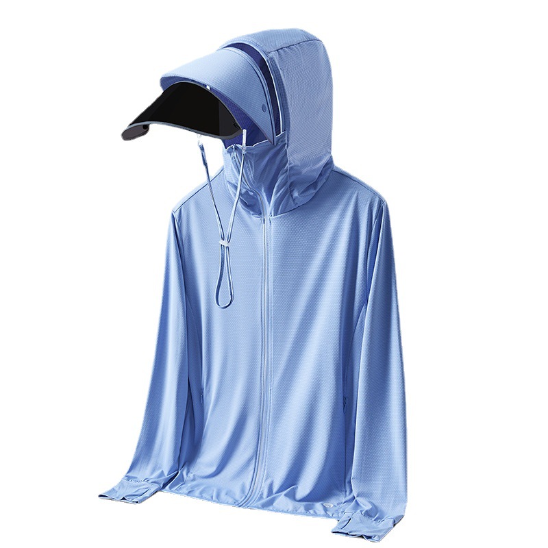 Picture of Summer sun protection clothing men's and women's large brim detachable outdoor ice-sensitive breathable sun protection shirt UPF50 + UV protection