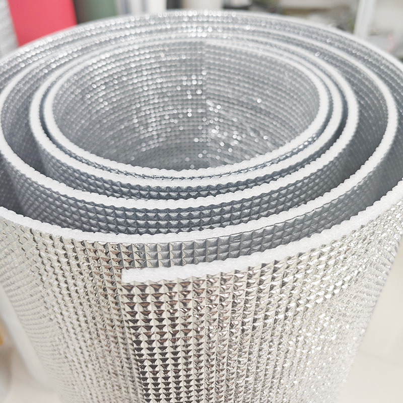 Pet Aluminized Film Pearl Cotton Double-Sided Aluminum Film Epe Square Pattern Aluminum Foil 2mm Material Packaging Heat Insulation and Moisture-Proof