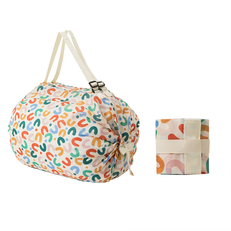 Picture of Foldable shopping bag travel shoulder portable thick large grocery shopping bag supermarket green shopping bag wholesale