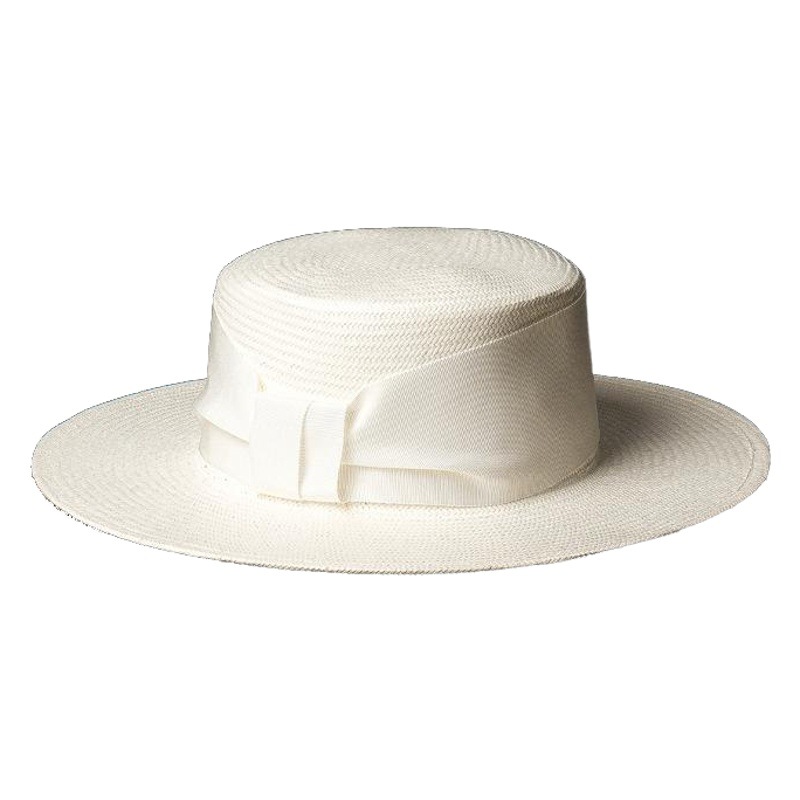 Spring and Summer New Simple Paper Straw Bow Flat Top Hat Outdoor Travel Sunshade Flat Top Straw Hat Beach Straw Hat