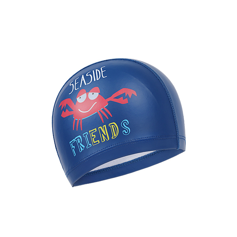 Picture of Youyou Children's Swimming Cap for Boys and Girls, Cartoon Cute Pu Swimming Cap for Girls with Long Hair, Waterproof, Non-Tightening, Cartoon Style Wholesale