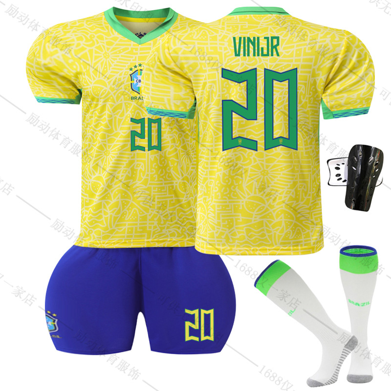 Picture of 2425 New Brazil home Court No. 10 Neymar 20 venius 9 Richard Leeson football uniform suit Jersey