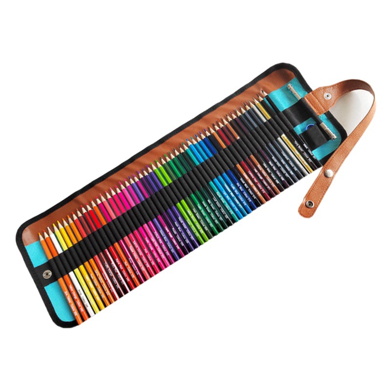 50 Color Wooden Color Pencil Hexagon Oil Color Pencil Curtain suit Adult Art Student Painting Water Soluble Brush
