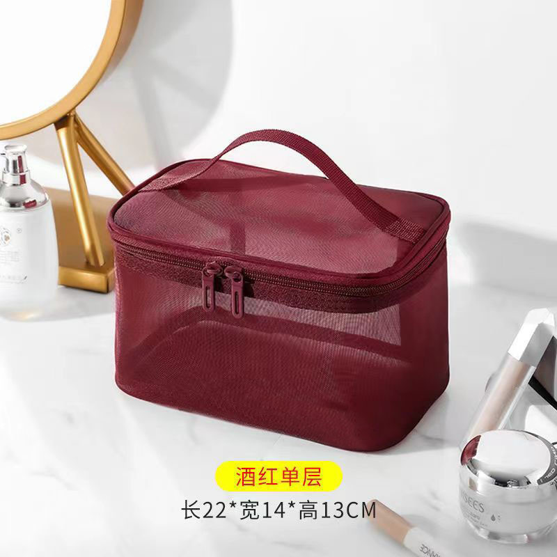 Picture of Large Capacity Toiletry Bag Portable High-value Cosmetic Bag Multi-purpose Travel Double-layer Toiletry Bag Storage Bag Mesh Bag