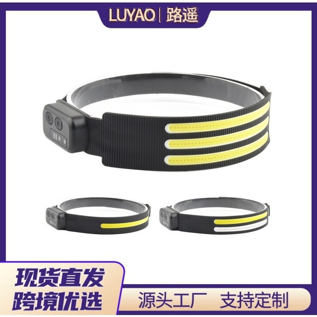 Cross-border COB headlights TYPE-C charging outdoor cycling lights night running lights strong light headlights induction headlights wholesale