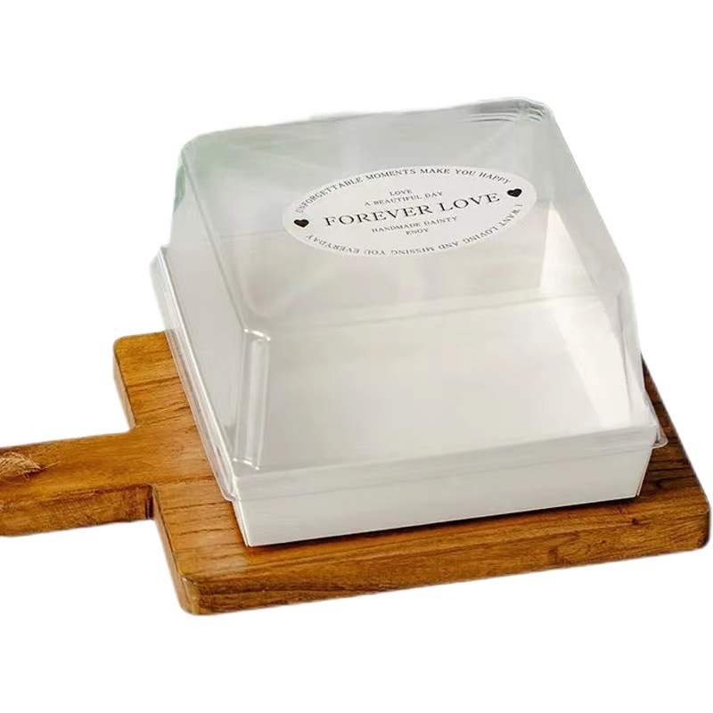 Box dried meat floss small beixue Mei Niang towel cake roll western dessert baking square transparent Cake Box 4-inch 5-inch