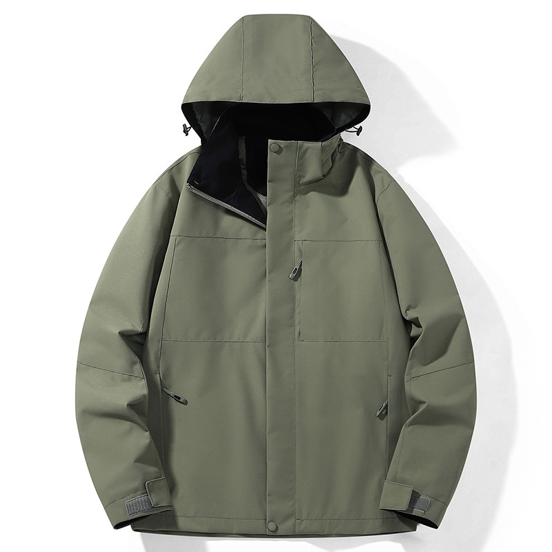 2025 Spring and Autumn Outdoor Windproof Waterproof Sports Leisure Mountaineering Detachable Jacket Hooded Jacket Couple