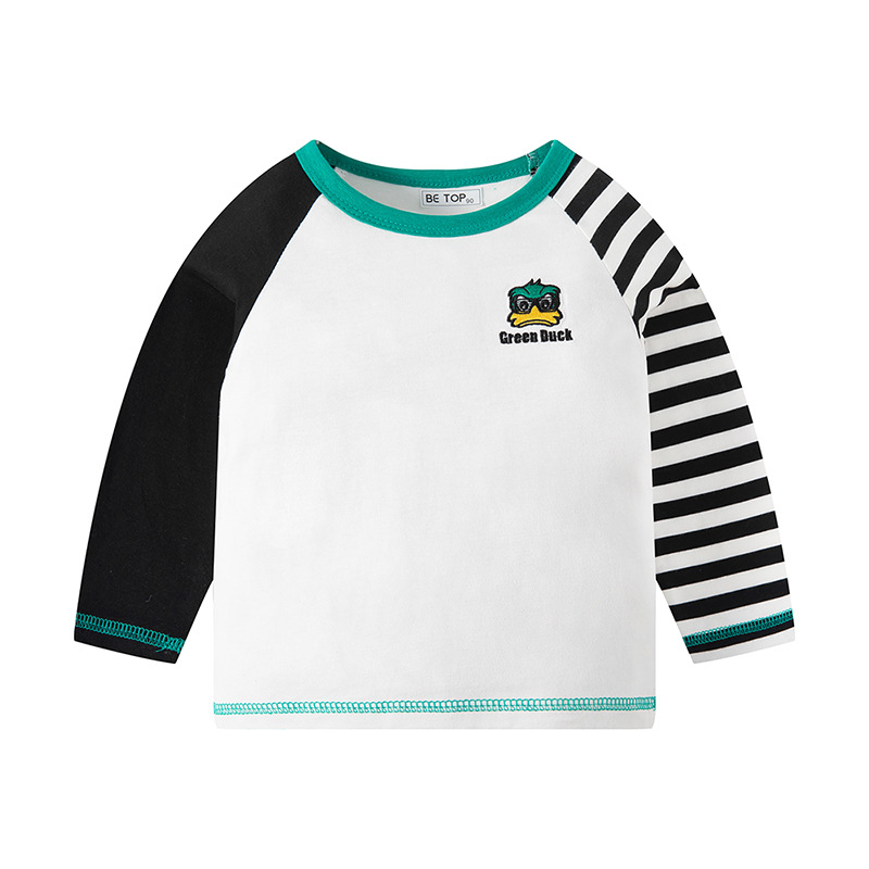Picture of be top Autumn Children's cotton long sleeve T-shirt boys spring round neck children's clothing baby cartoon embroidery striped tide
