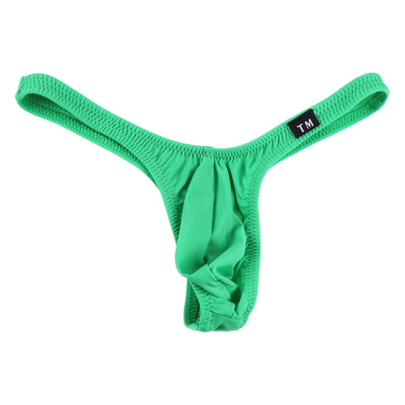 New Men's Sexy Large Pocket Thong Men's T-pants Silky Breathable Low Waist Fashion Underwear