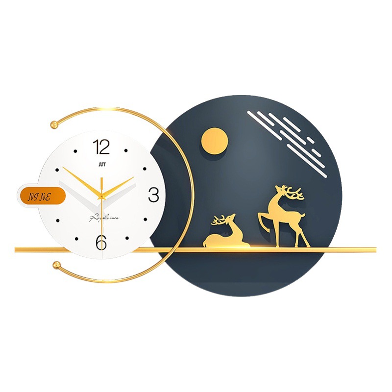 European-Style Light Luxury Wall Clock for Living Room, Fashionable and Simple Home Decoration, Dining Room Clock, Wall-Mounted Art Clock, Quartz Clock