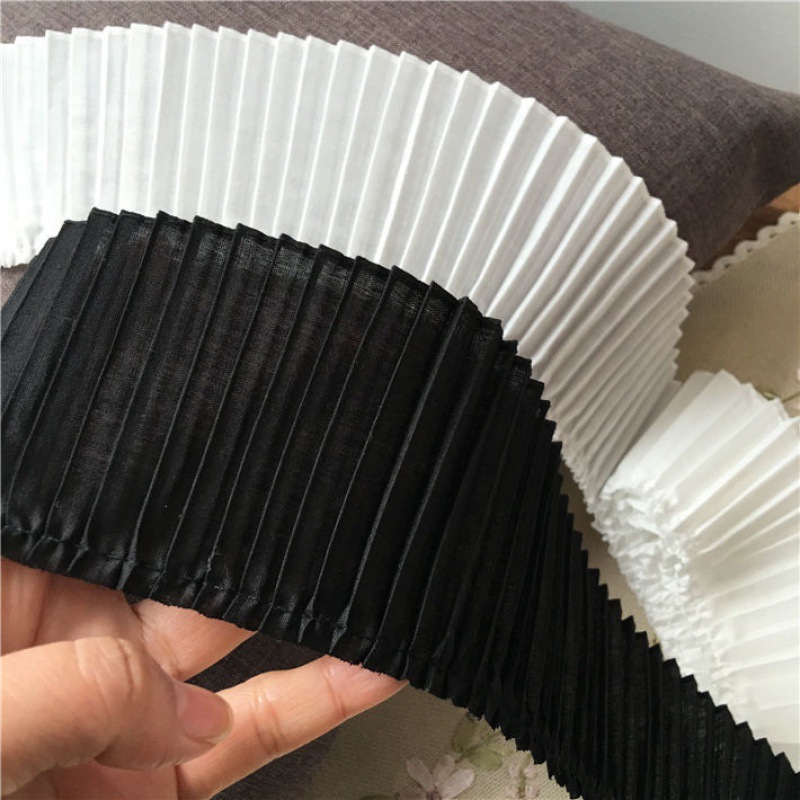 8CM wide polyester cotton organ pleated lace accessories clothing cuff neckline skirt curtain fabric diy manufacturers
