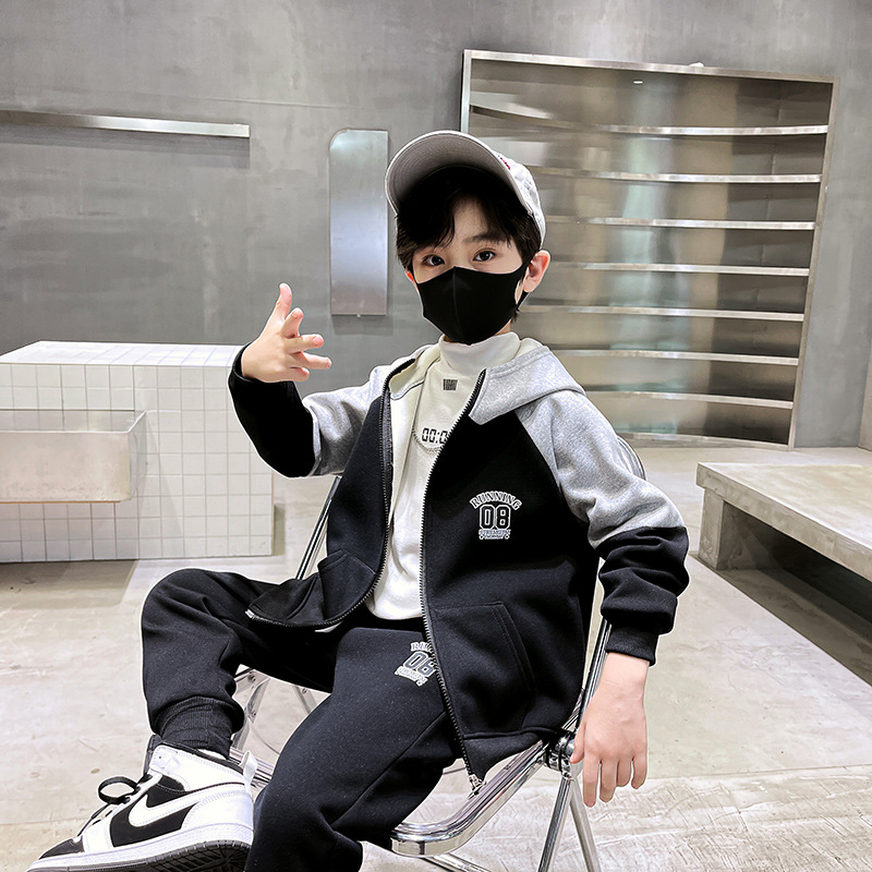 Picture of Children's Clothing Boy's Autumn Clothing suit 2025 New fleece-lined Fashion Handsome Children's Spring and Autumn Big Boy's Autumn Sportswear