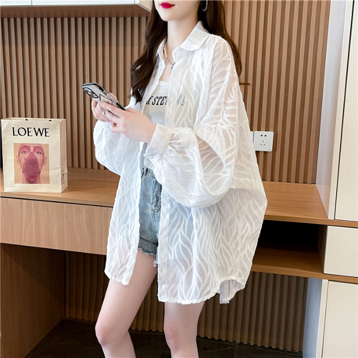 Picture of Foreign-style design sunscreen shirt coat women 2024 new summer loose casual versatile top