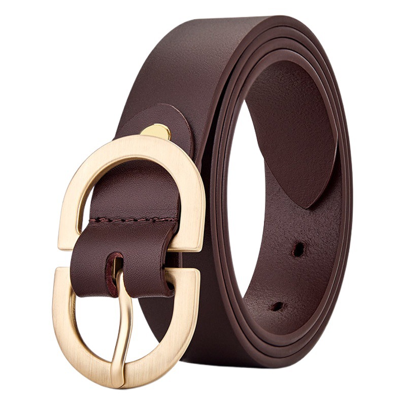 King Paul Belt Two-layer Cowhide All-match New Women's Belt Pin Buckle Women's Belt Belt Belt Decoration