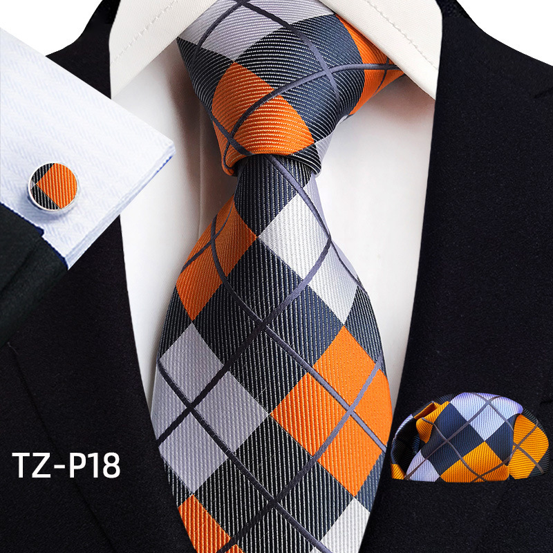 Picture of New tie men's business banquet formal dress wedding pattern green hand tie polyester jacquard fabric wholesale