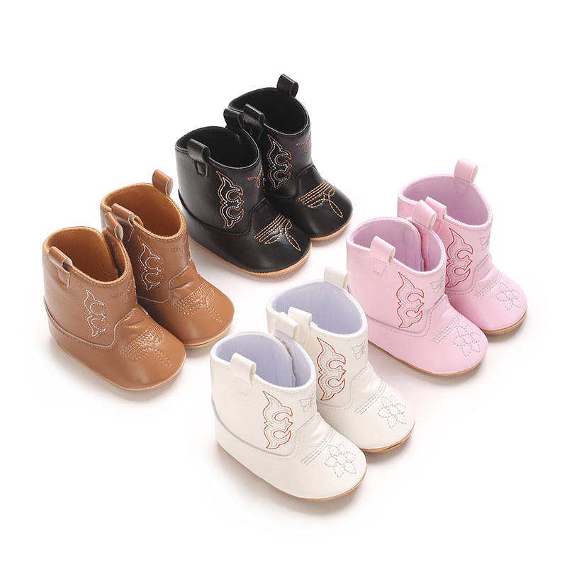 New baby small boots cute high quality soft PU non-slip soles spring and autumn fashion 0-1 year old newborn walking